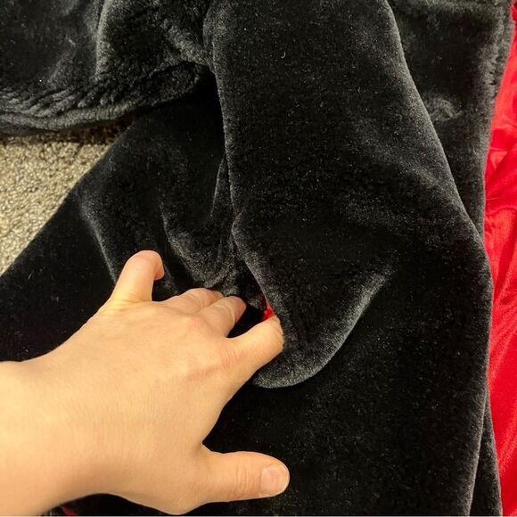 Kids Black Faux Fur button up Coat - Picture 4 of 11